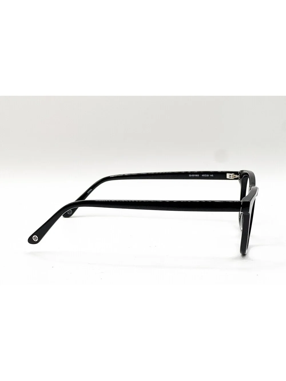 Muse 32-001963 Shiny Black Rectangle Authentic Eyeglass Frames 49-20